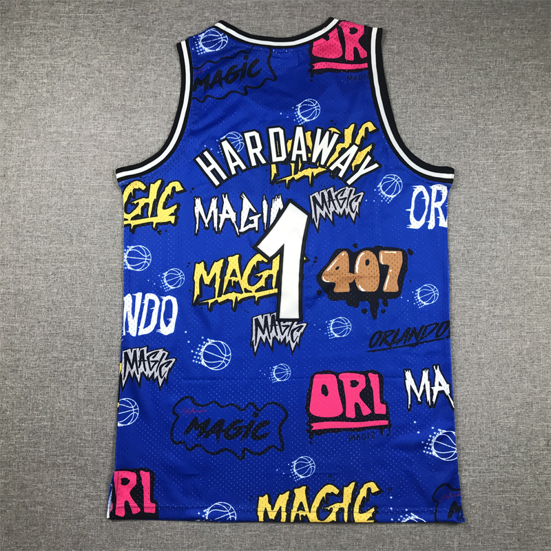 Men Orlando Magic 1 Hardaway Blue 2024 NBA Jersey